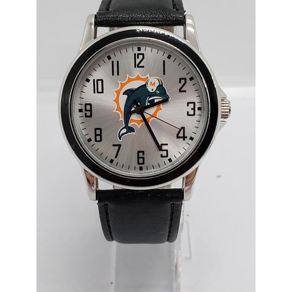 Miami Dolphins NFL watch. Dolphin mascot on watch face Working watch